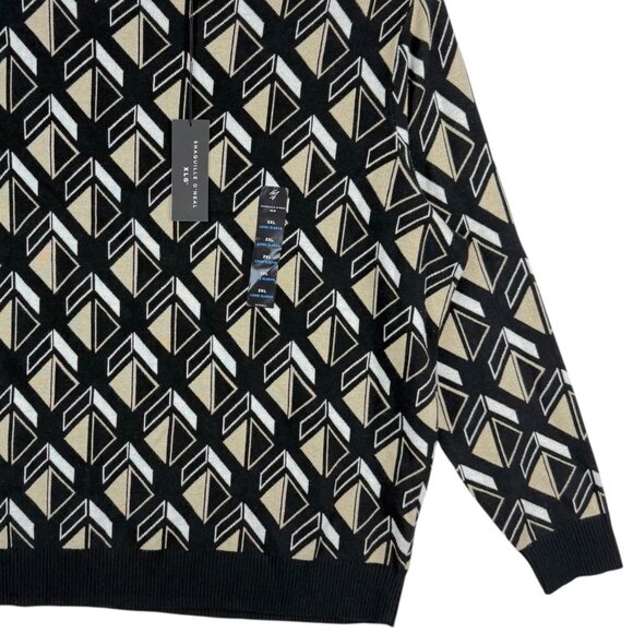 Shaquille O'Neal XLG Men's Pullover Black Tan Geometric Sweater Size 2XL NWT - Picture 5 of 9